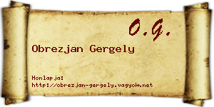 Obrezjan Gergely névjegykártya